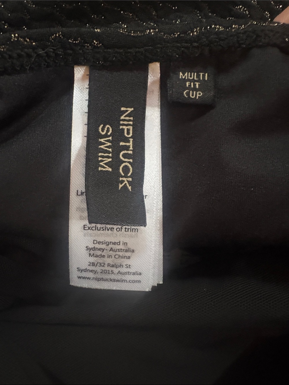 BMWT Black Gold Ruched Molded Cup One-Piece Swimsuit size 10 by Nip Tuck Swim - Picture 3 of 5